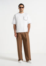 Vienna - Suede Contrast Stitch Sneaker - Beige