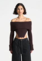 zip-detail-knit-bandeau-top-brown