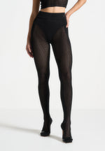 knitted-contour-footsie-leggings-black