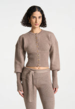 knitted-cinch-waist-cardigan-taupe