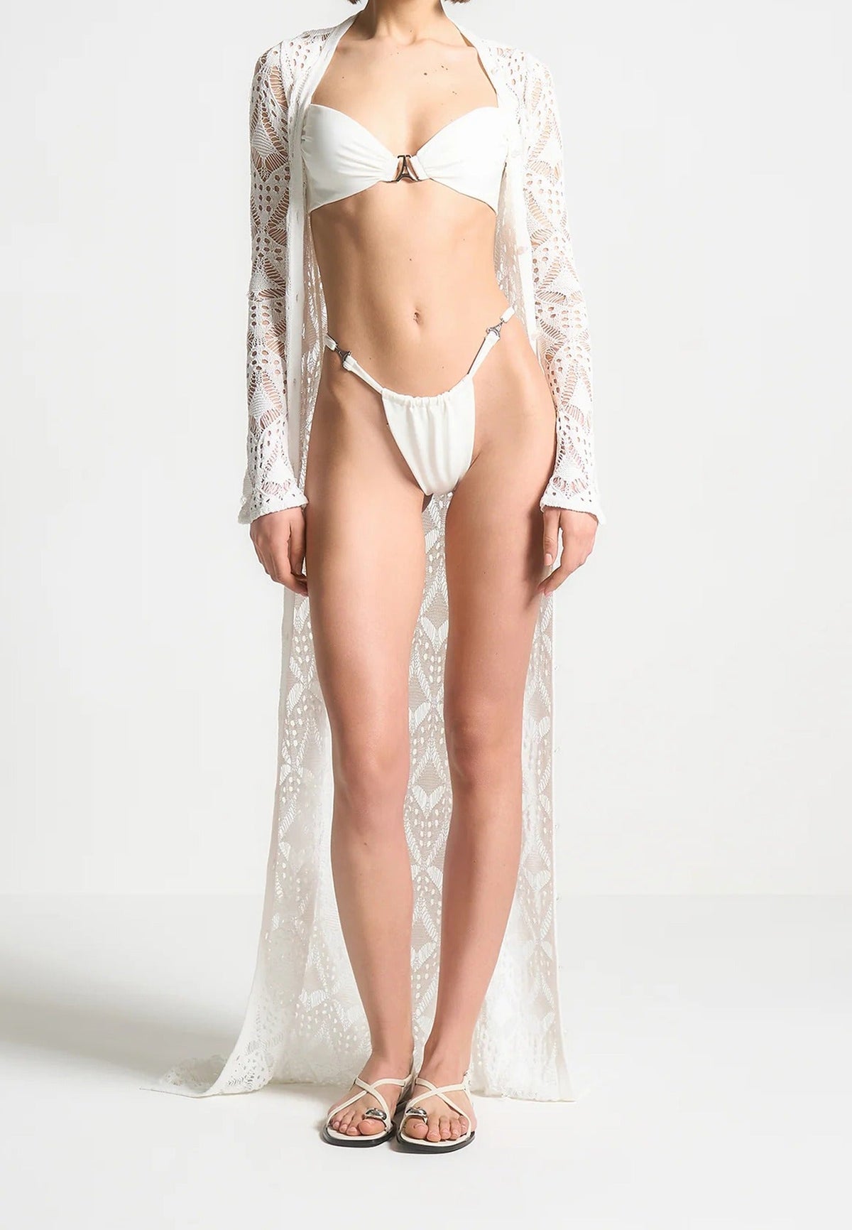 Eiffel Ruched Bikini Top - Off White