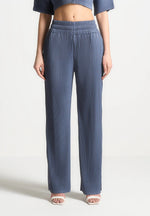 L⁠ila - Pleated Pants - Steel Blue