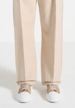 Vienna - Suede Contrast Stitch Sneaker - Beige