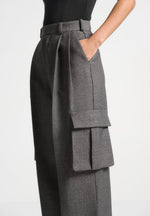 textured-tailored-pleated-cargo-trousers-grey-marl