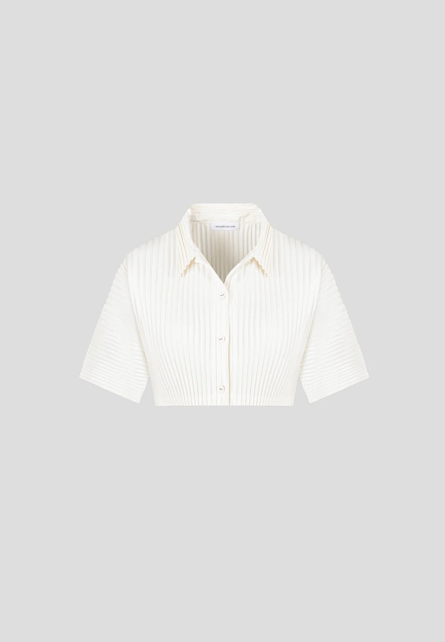 Mona - Pleated Cropped Shirt - Off White