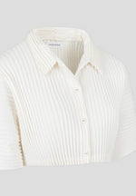 Mona - Pleated Cropped Shirt - Off White