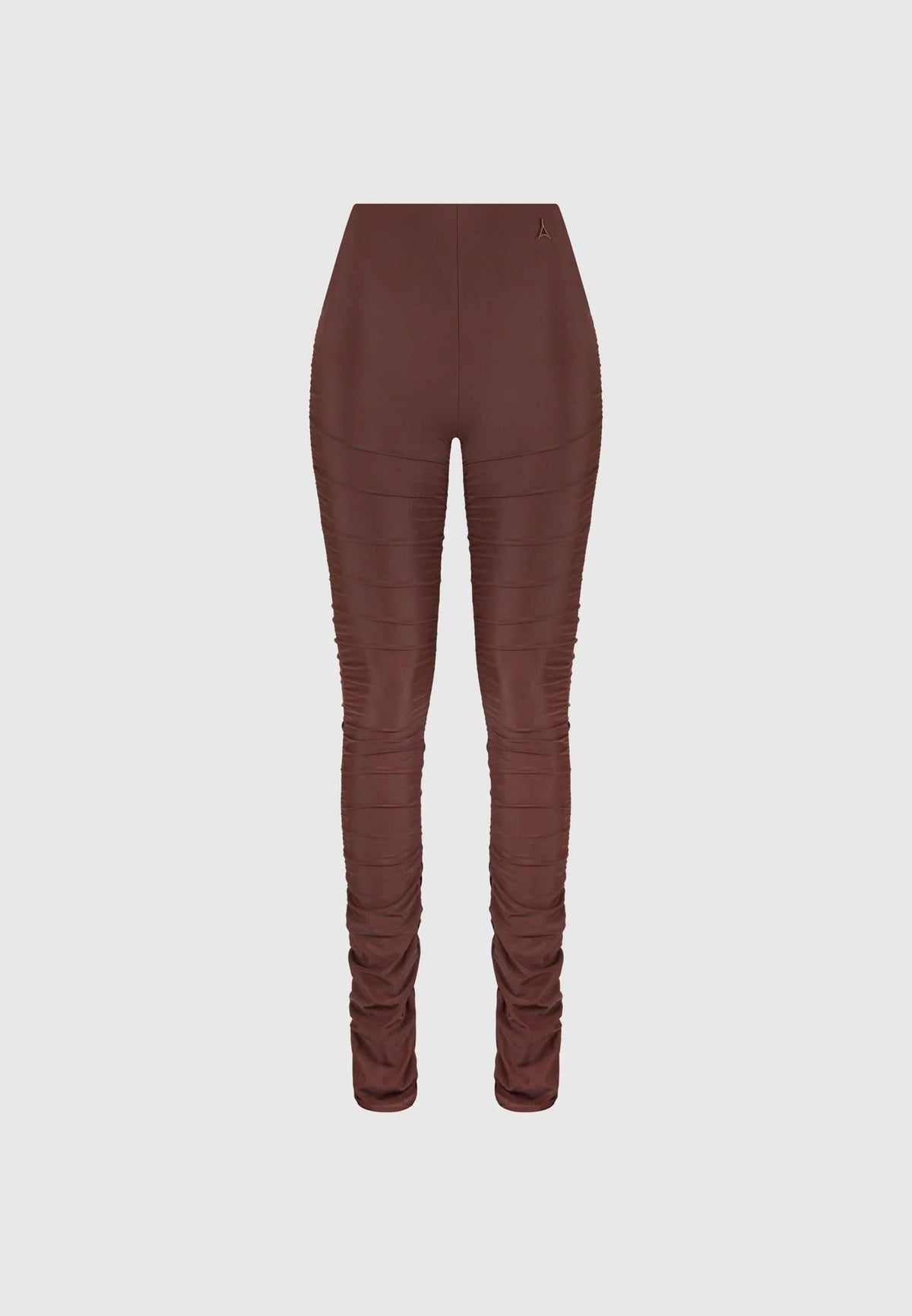 Ruched Fit and Flare Leggings - Brown