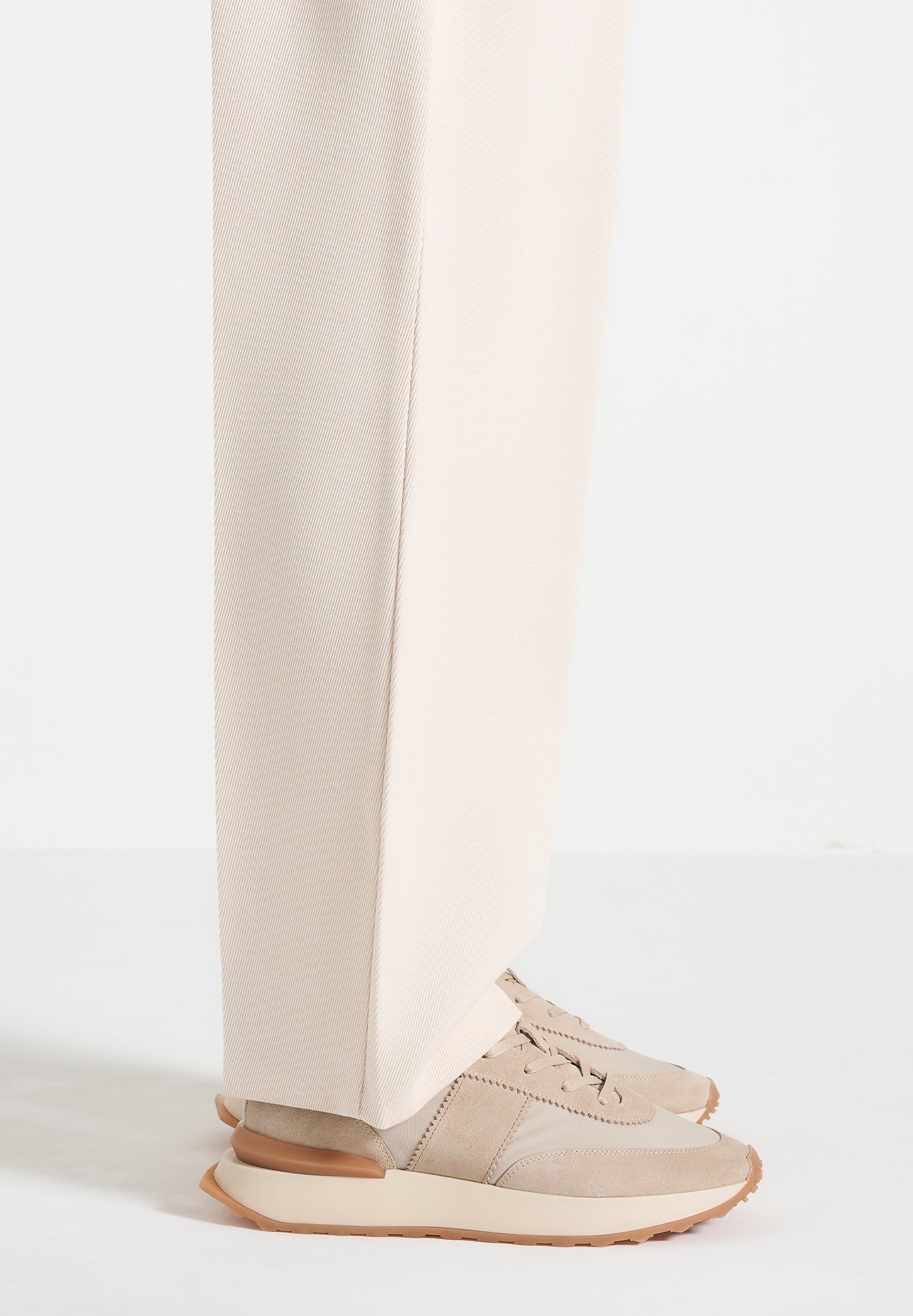 Monaco - Suede and Nylon Runner - Cream
