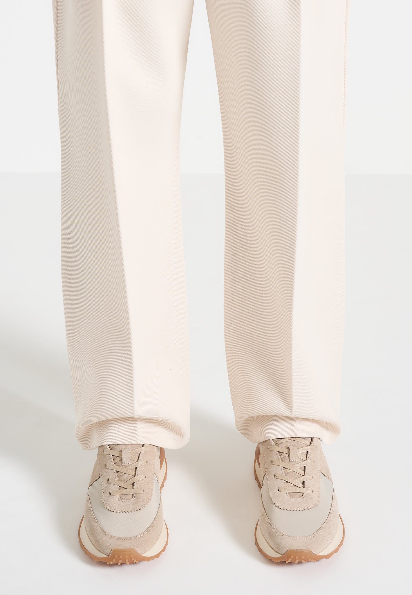 Monaco - Suede and Nylon Runner - Cream