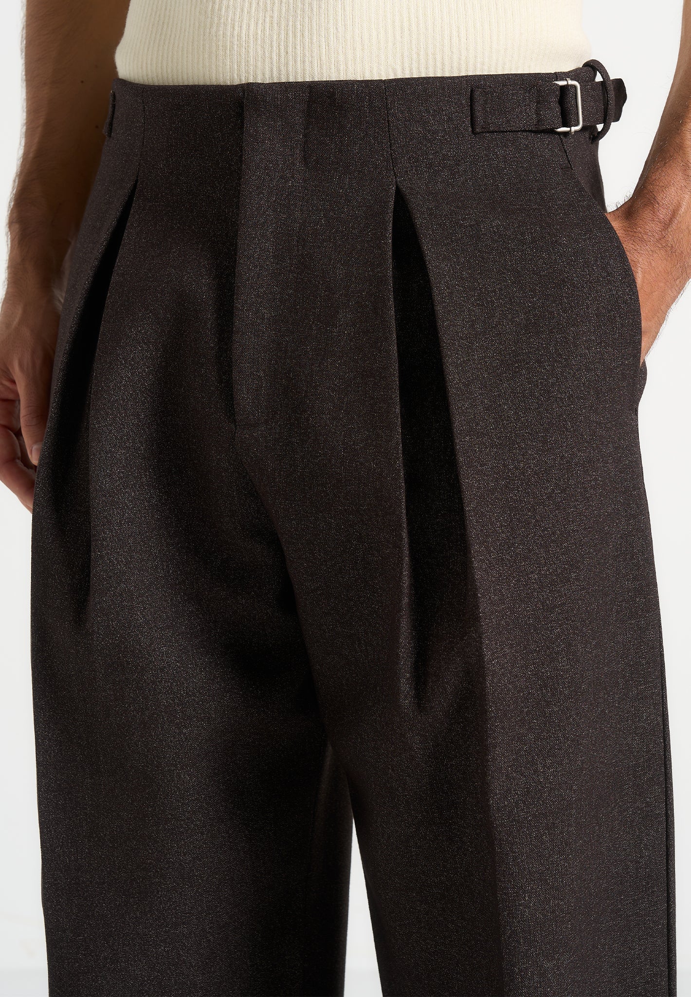 lior-box-pleat-hatched-wide-leg-trousers-dark-brown