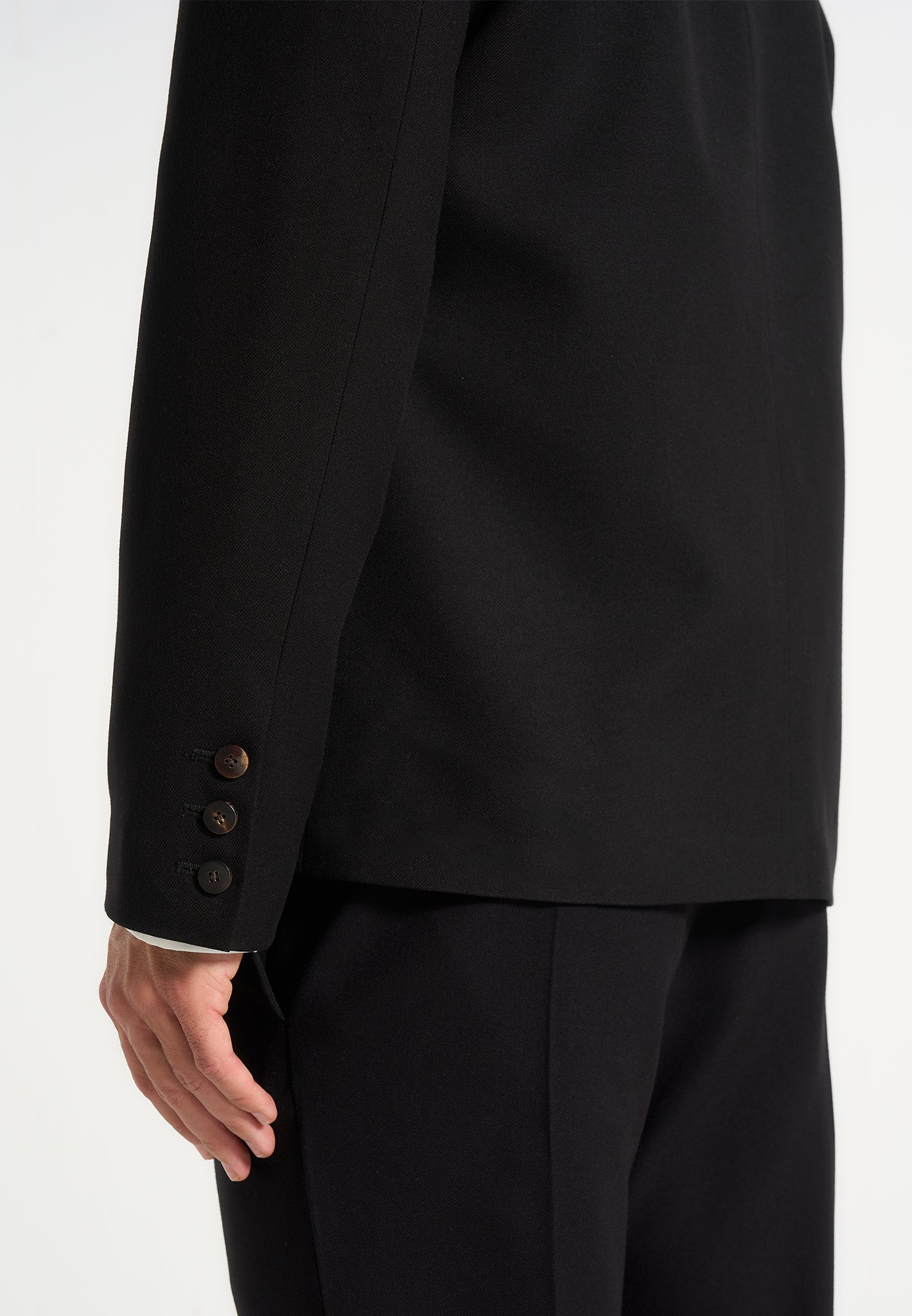 Alec - Double Breasted Suit jacket With Contrast Lapel - Black