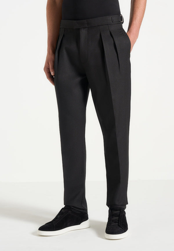 Hubert - Slim Fit Tailored Trousers - Black