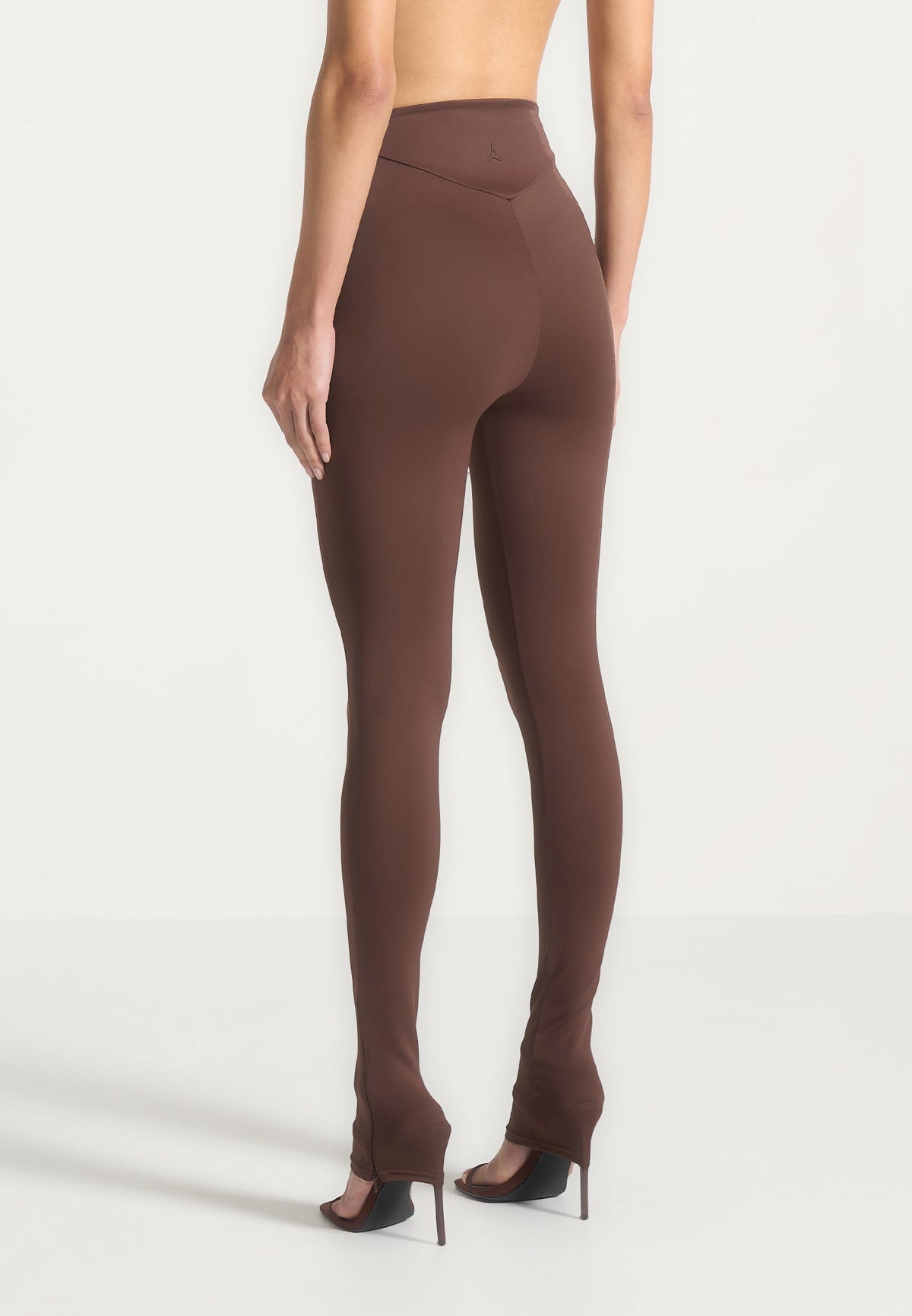 LS001 - High Waisted Leggings - Brown