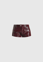 samia-cracked-patent-mini-shorts-red
