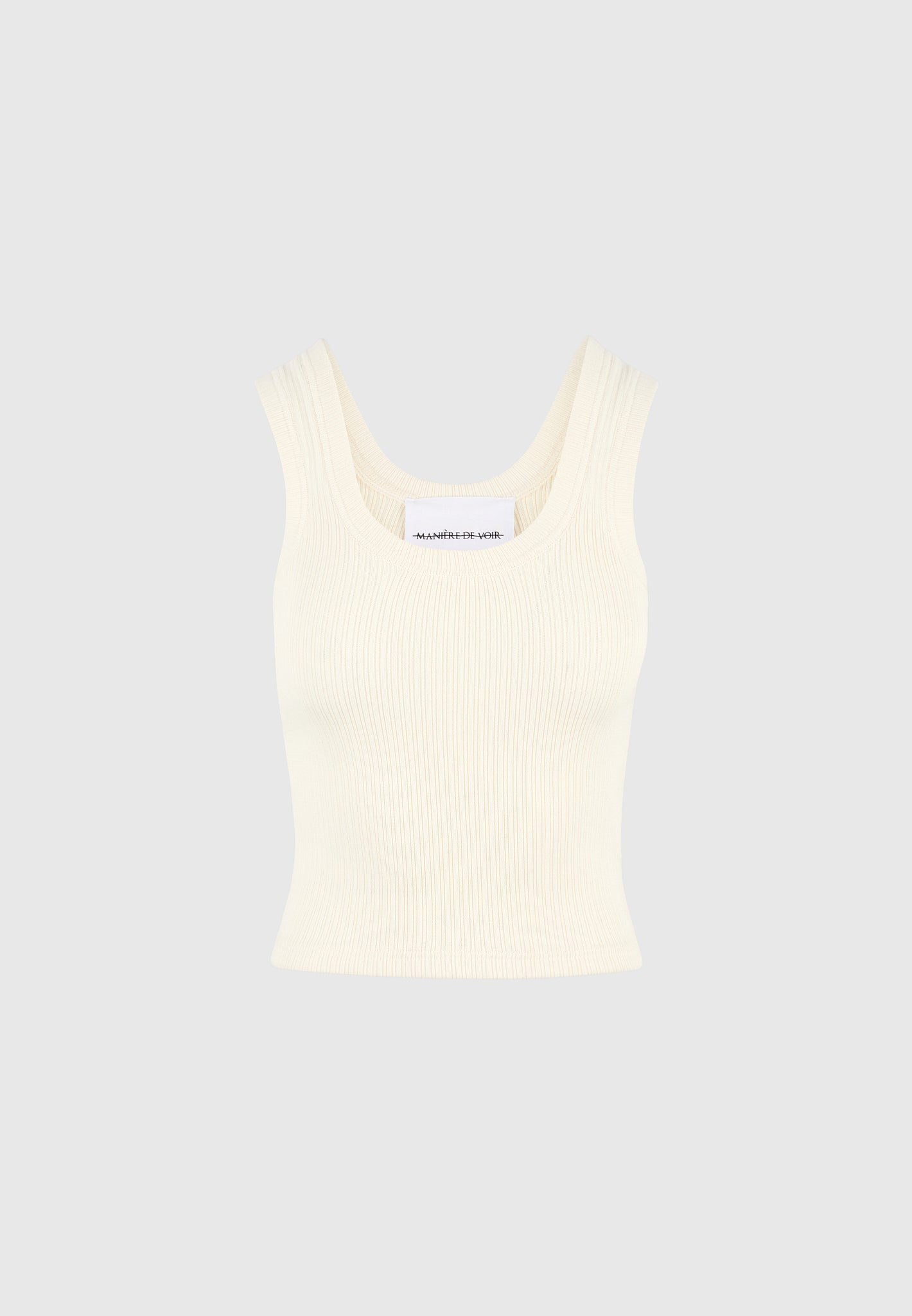 Liane - Scoop Neck Ribbed Vest - Cream