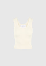 Liane - Scoop Neck Ribbed Vest - Cream