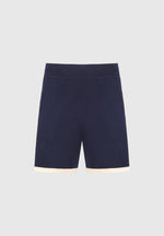 Regis - Contrast Detail Knit Shorts - Navy