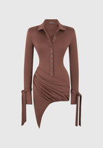 draped-asymmetric-mini-dress-brown