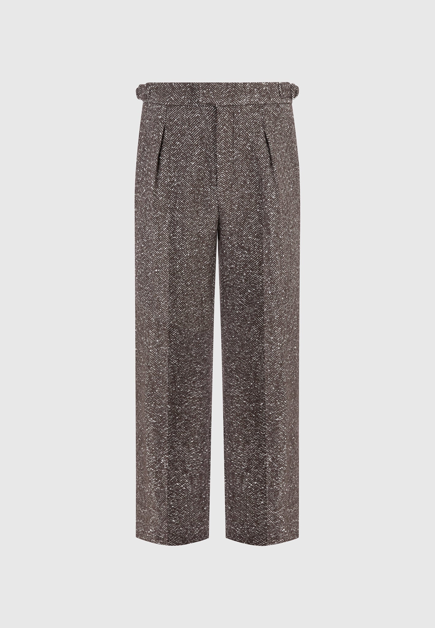 relaxed-fit-wool-blend-herringbone-pleated-tailored-trousers-brown