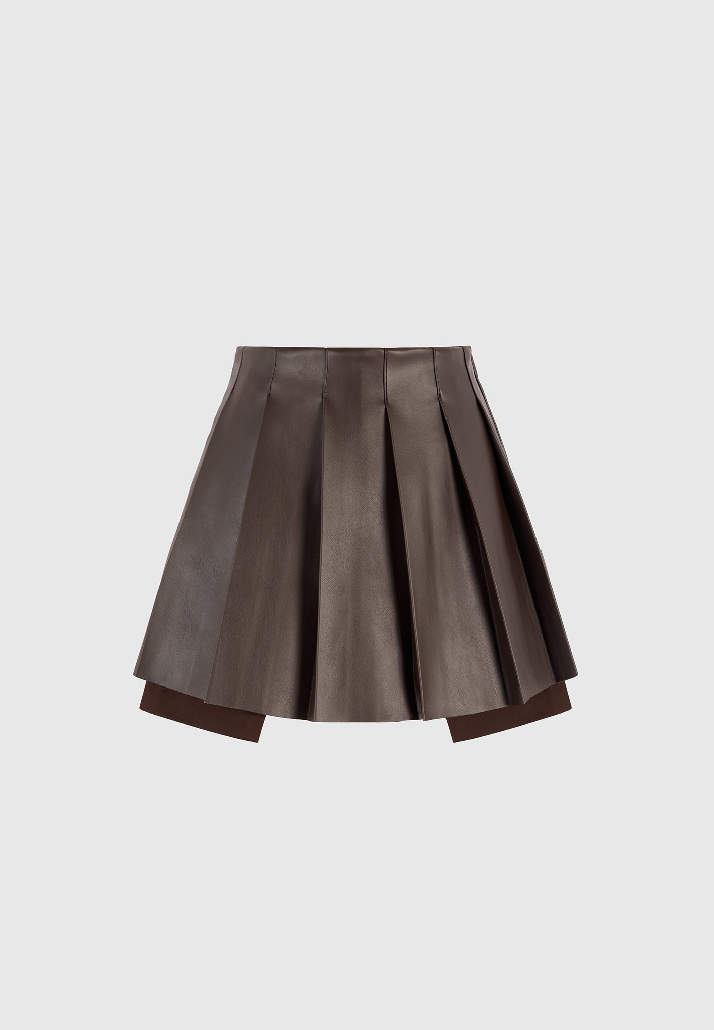leather-pleated-skort-brown