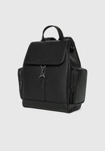 Maloe - Pebbled Leather Eiffel Clasp Backpack - Black