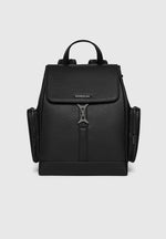 Maloe - Pebbled Leather Eiffel Clasp Backpack - Black
