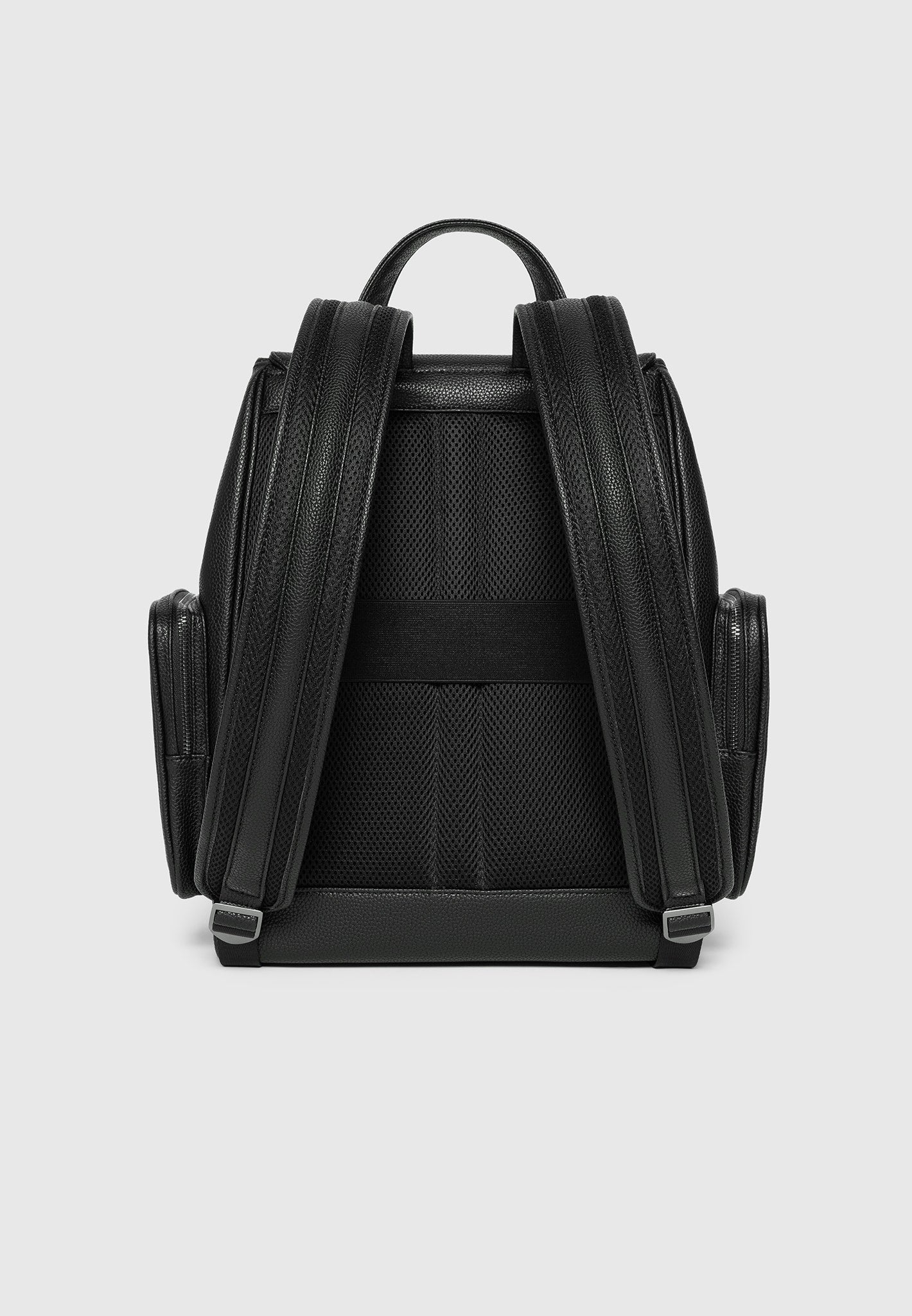 Maloe - Pebbled Leather Eiffel Clasp Backpack - Black