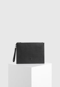 Herve - Leather Eiffel Laptop Case - Black
