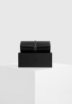 Fred - Pebbled Leather Contrast Stitch Watch Roll - Black