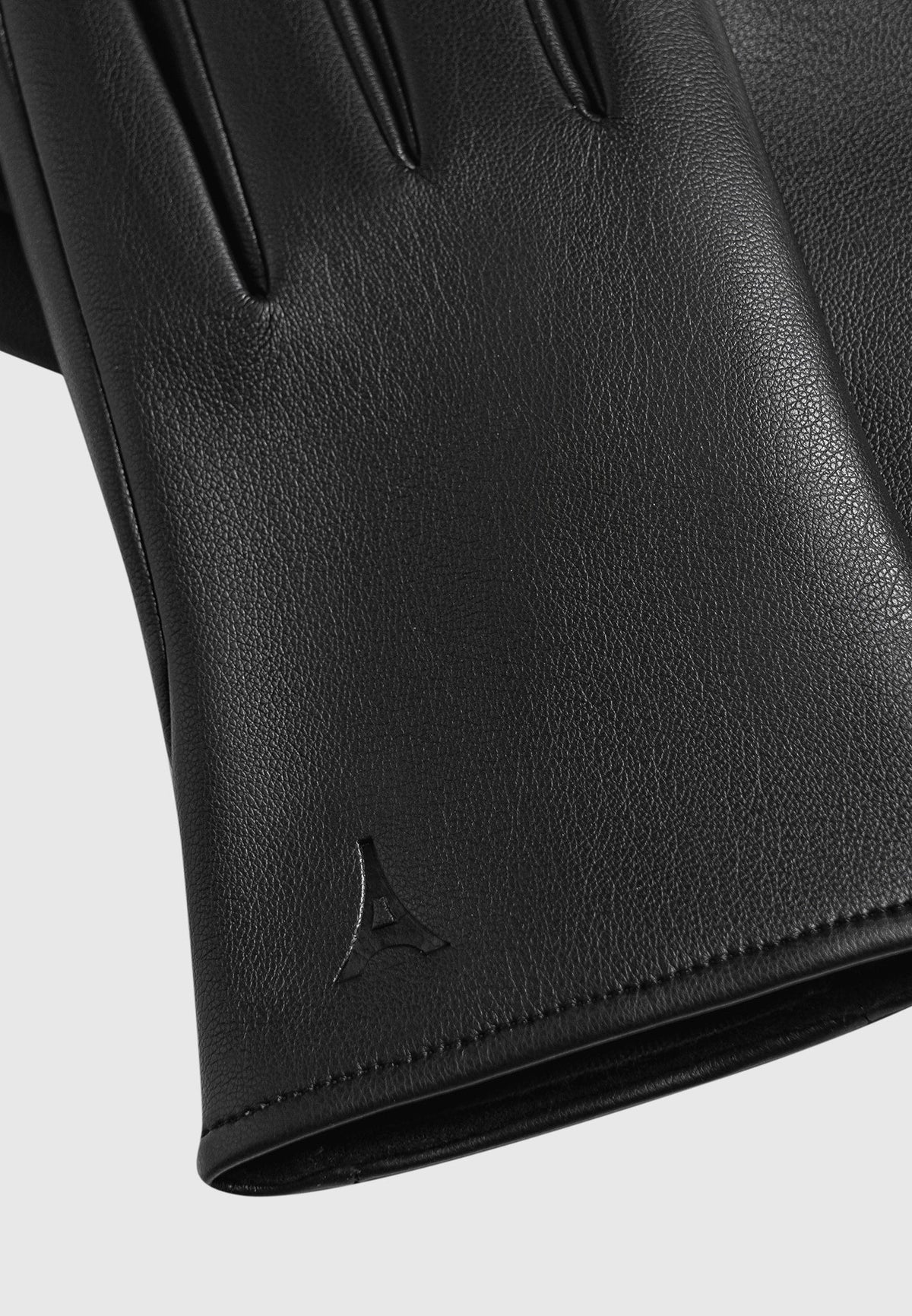 Azel - Leather Short Gloves - Black