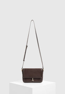 Misha - Suede & Leather Crossbody Bag - Brown