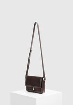 Misha - Suede & Leather Crossbody Bag - Brown