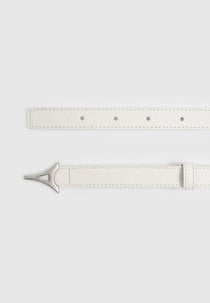 Leonie - Eiffel Slim Leather Belt - White
