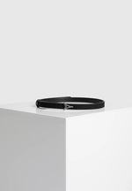 Leonie - Eiffel Slim Suede Belt - Black/Silver