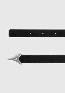 Leonie - Eiffel Slim Suede Belt - Black/Silver