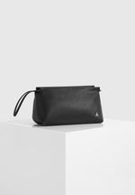 Jessy - Textured Leather Washbag - Black