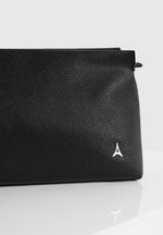 Jessy - Textured Leather Washbag - Black