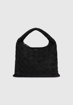 Aubin - Suede Woven Hobo Bag - Black