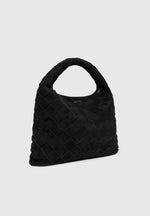 Aubin - Suede Woven Hobo Bag - Black