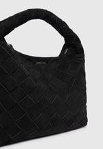 Aubin - Suede Woven Hobo Bag - Black