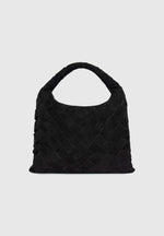 Aubin - Suede Woven Hobo Bag - Black