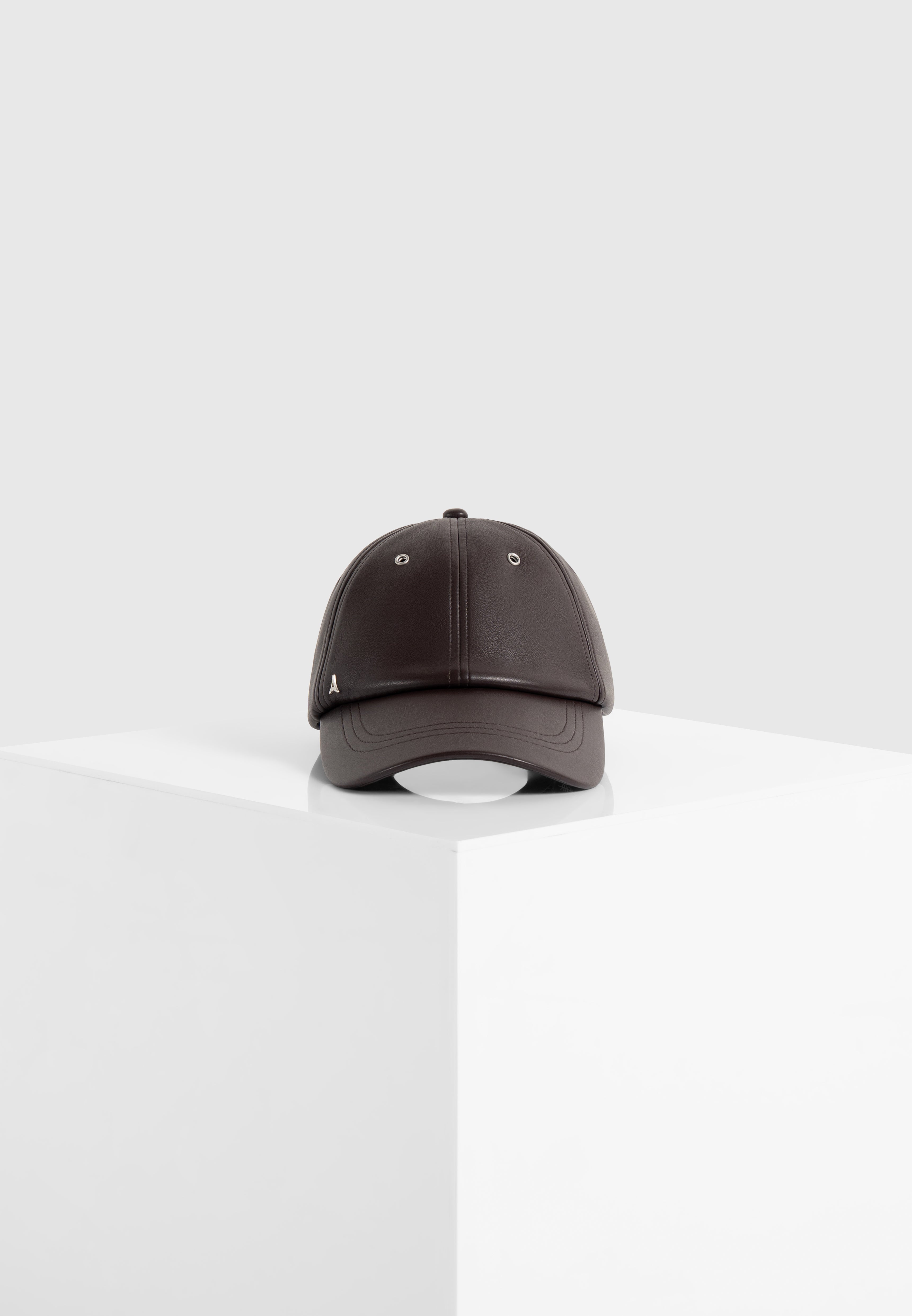 Lou - Leather Cap - Brown 