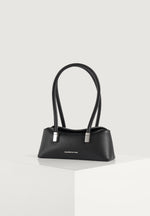 Annelise - Leather Baguette Bag - Black