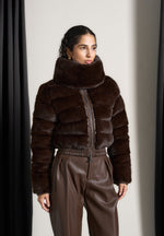 plush-ribbed-jacket-with-scarf-brown