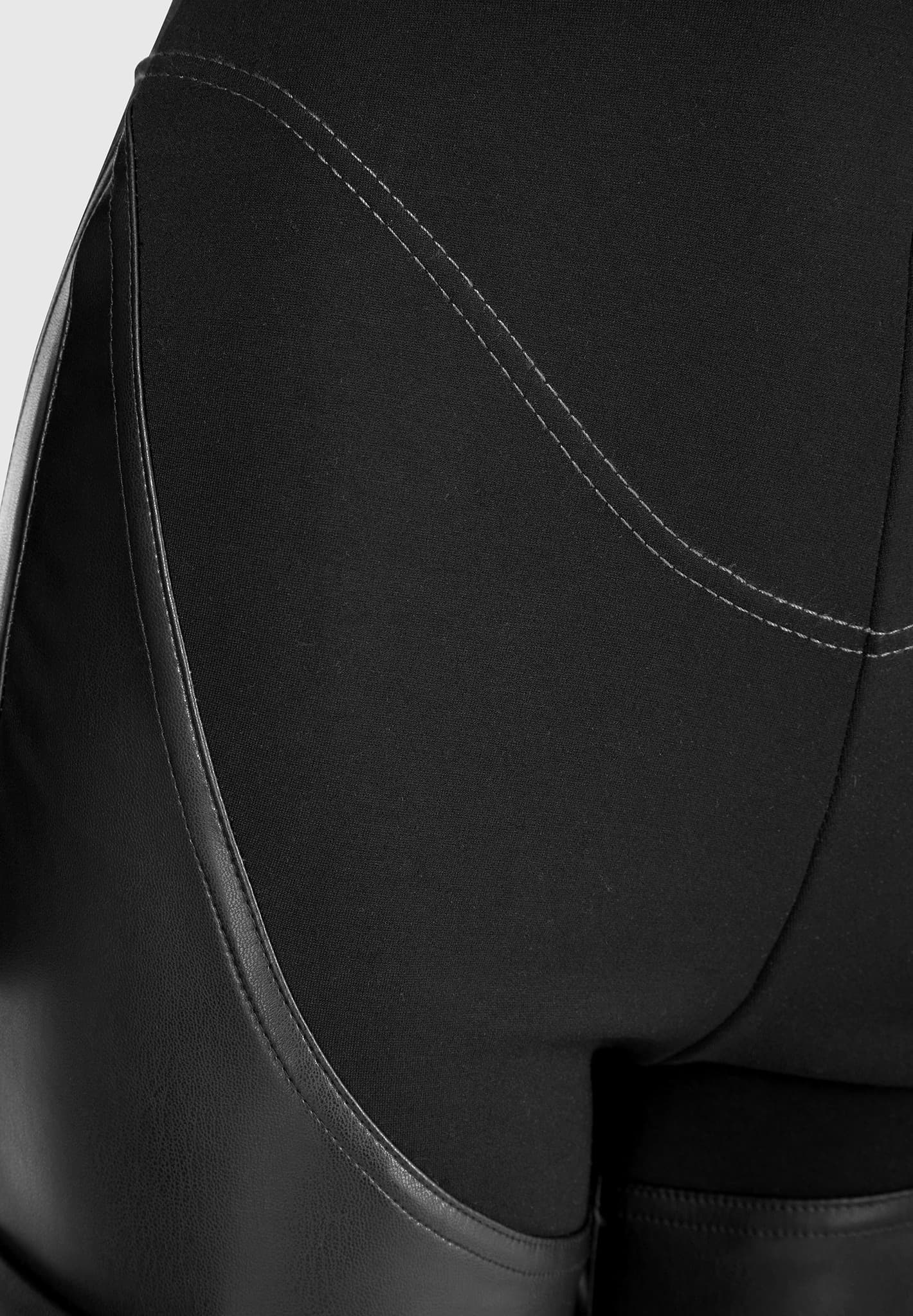 bandage-and-vegan-leather-racer-neck-cargo-pocket-jumpsuit-black