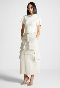 Cargo Midaxi Skirt - Beige