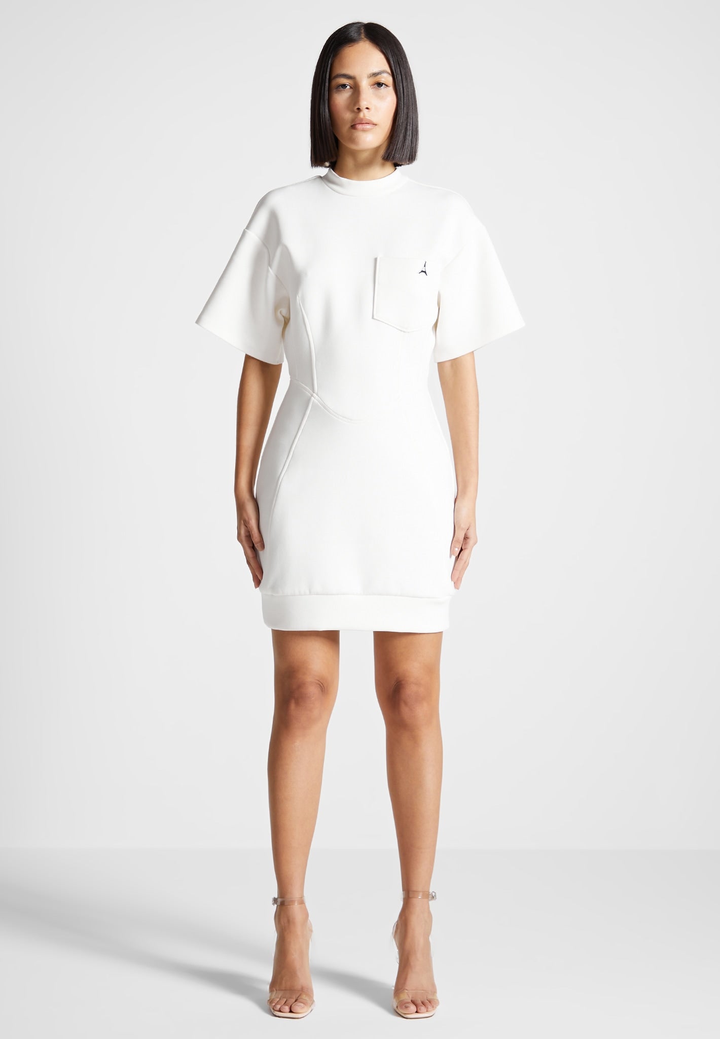 FASHION TO FIGURE Corset Tank Shirt Dress - White