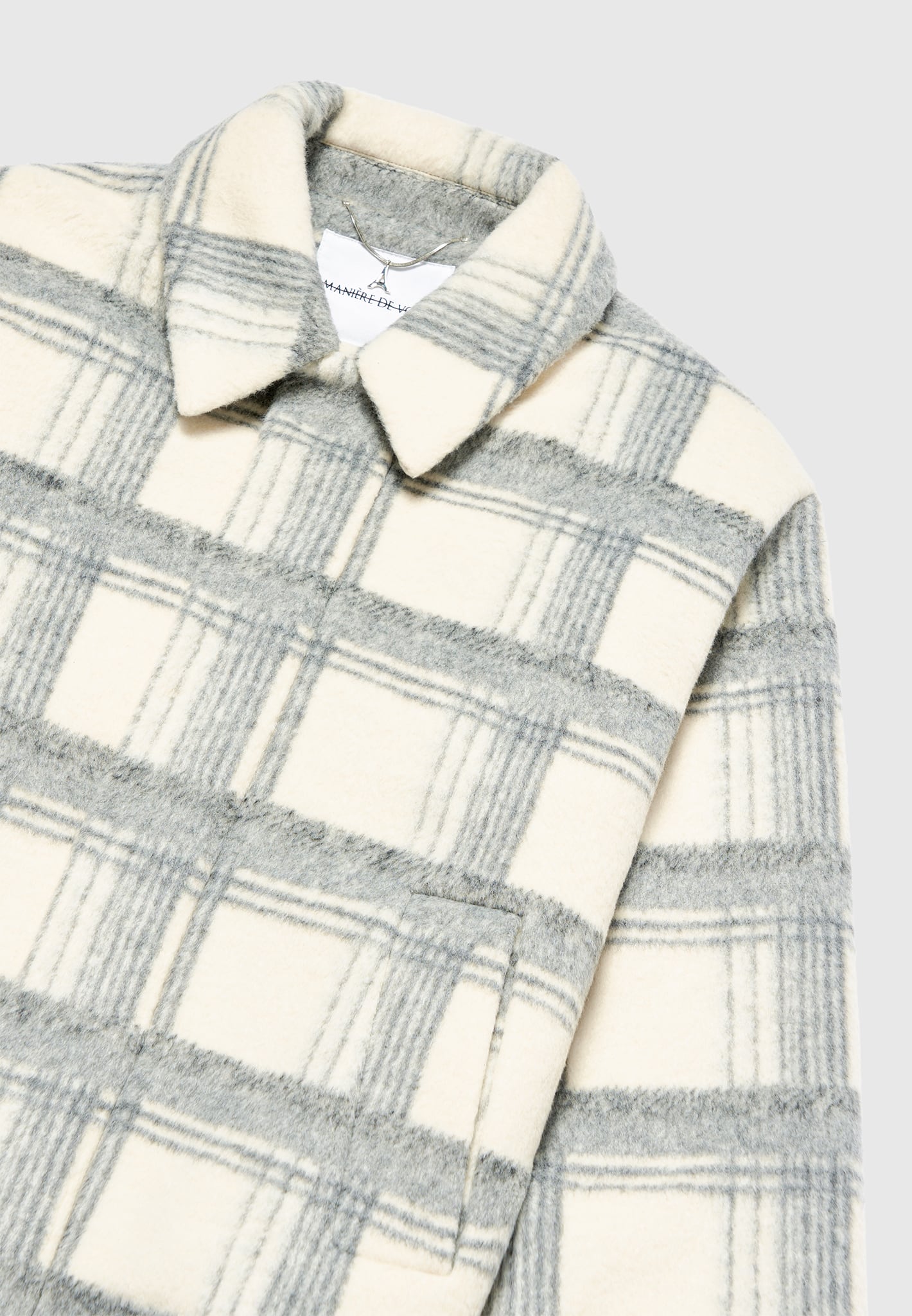 Cream check shop jacket