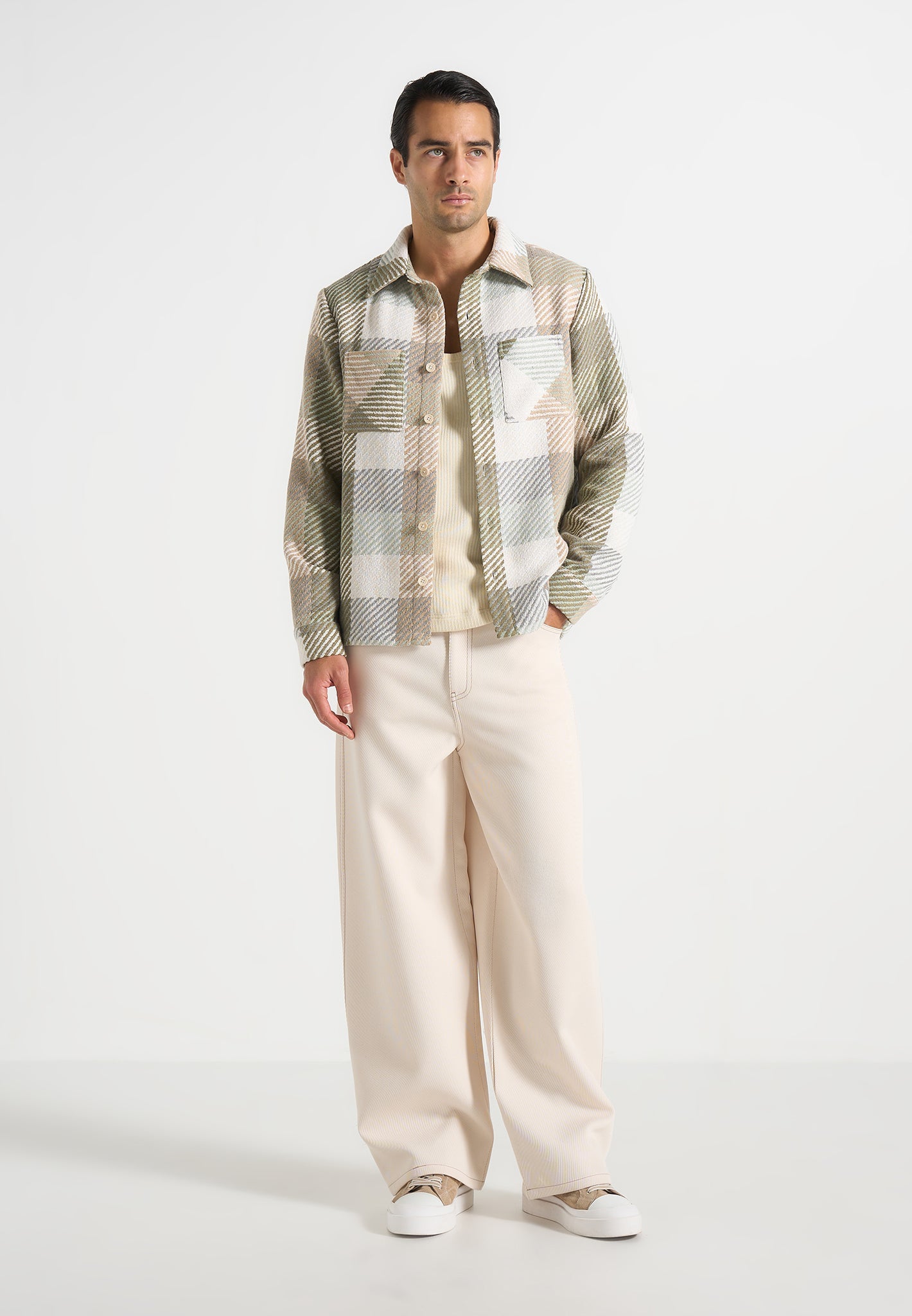 rune-unisex-check-overshirt-sage 