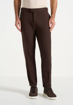 Hubert - Slim Fit Tailored Trousers - Brown